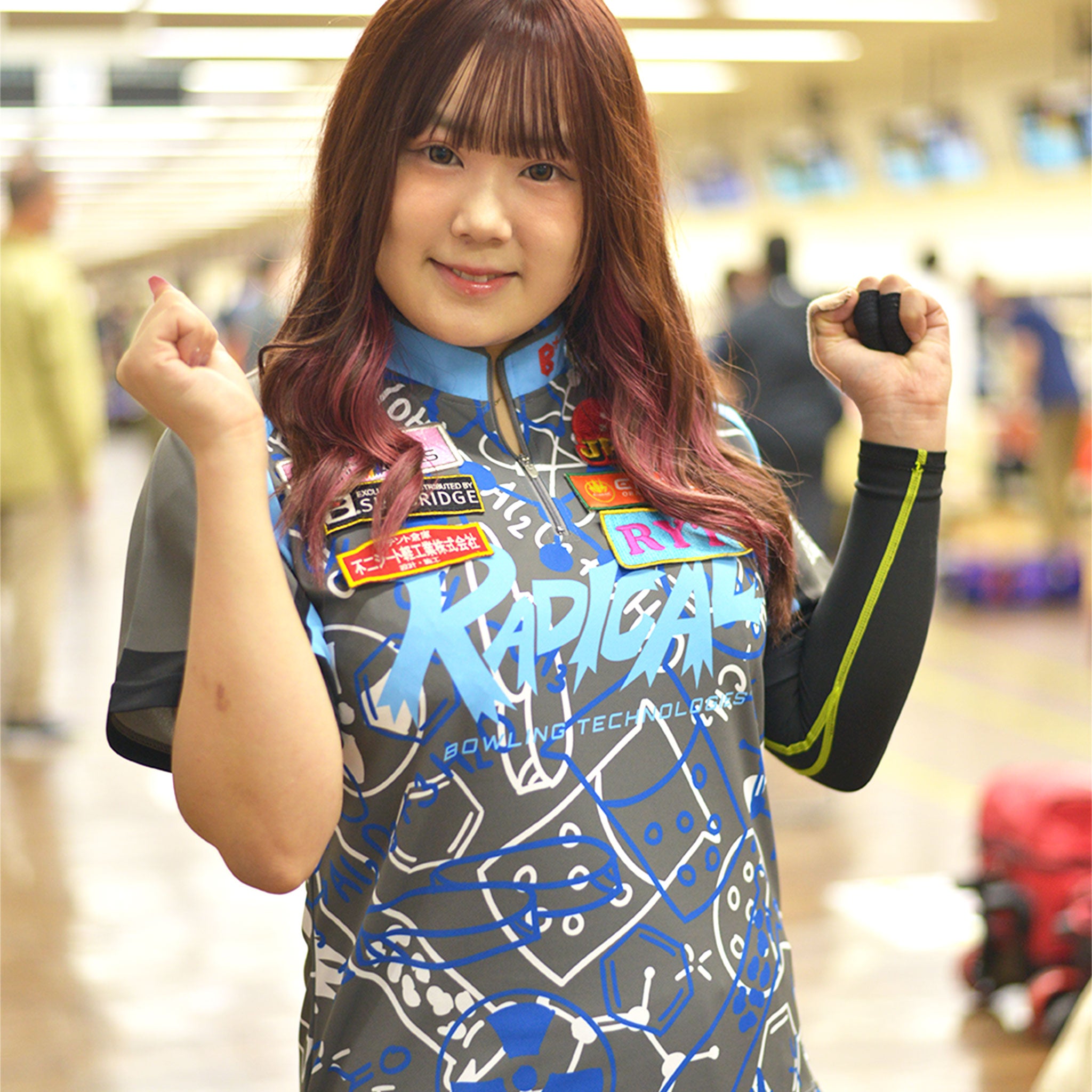✨新品✨ボウリングウェア　ラディカル　RADICAL　【M】　ブルー　ゴールド ブランドボウリングウェア ラボ・Radical BP105EC (EC0140040